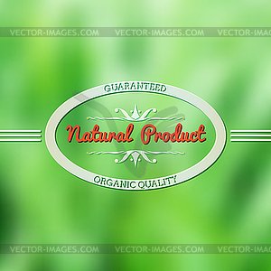 Natural vintage label on blurry background - vector image