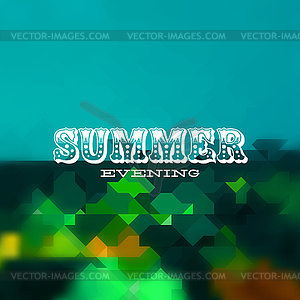 Summer evening card - vector clipart