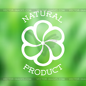 Natural vintage label on blurry background - vector clip art