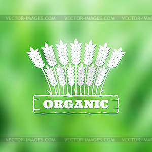 Natural vintage label on blurry background - vector image