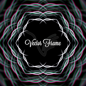 Mystic shiny hex frame with aberrations - vector clip art