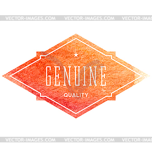 Vintage label with watercolor background - royalty-free vector image