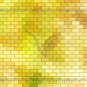 Autumn themed background with brick grid - vector clipart