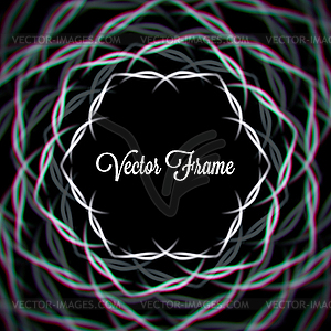 Mystic shiny hex frame with aberrations - vector clipart