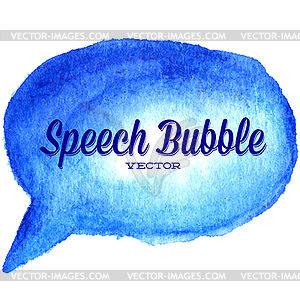 Акварель обращается синий пузырь речи - векторное изображение