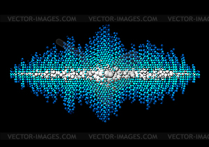 Sound waveform made of chaotic balls - vector clipart