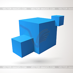 Три 3D кубов логотип - векторный клипарт EPS