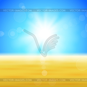 Background with shiny sun over field - vector clip art