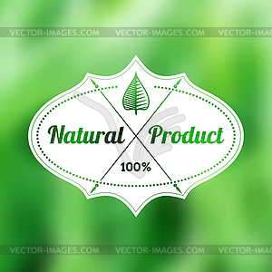 Natural vintage label on blurry background - color vector clipart