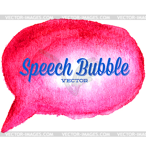 Watercolor drawn red speech bubble - vector clipart