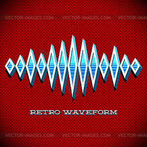 Retro card with sound waveform - vector clipart