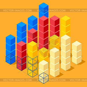 Infographics with cubes - vector image