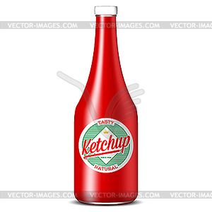 Bottle of ketchup - royalty-free vector clipart