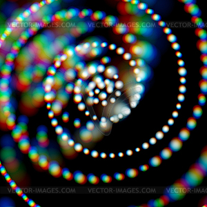 Spiral shiny garlands with light aberrations - vector clipart
