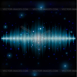 Mystic shiny sound sign in blurred space - vector image