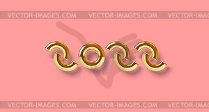 2022 New Year sign with abstract golden letters. 3D - vector clipart