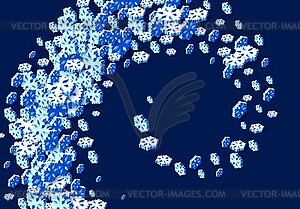 Winter background with snowstorm and sprayed - vector image