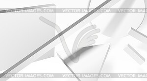 Abstract background with white shapes in modern - vector clipart