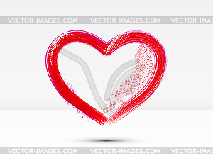 Brush drawing of heart for Valentine`s Day - vector clipart