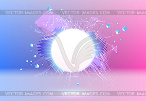 Abstract pink and blue vaporwave styled background - vector image