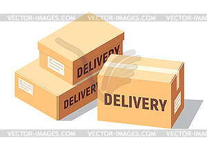 Isometric cardboard boxes set for delivery and - vector image