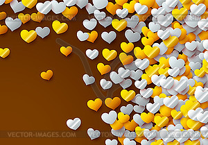 Valentines Day card with scattered colorful foil - vector image
