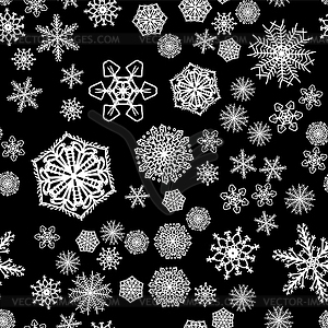 Christmas snow seamless pattern with beautiful - vector clip art