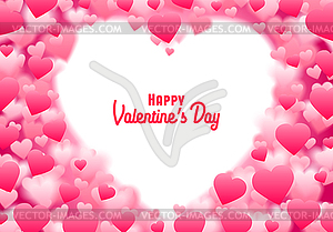 Valentine`s Day greeting card or frame with pink an - vector clipart