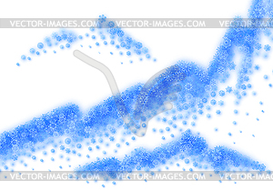 Winter background with snowstorm and sprayed - vector image