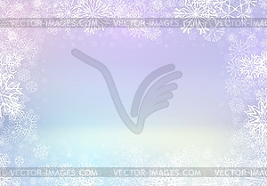 Рождественская открытка со снежинками, падающими на мягкие - изображение в векторе / векторный клипарт
