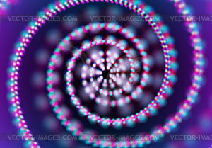 Abstract neon garland spiral circles with grid of - royalty-free vector clipart