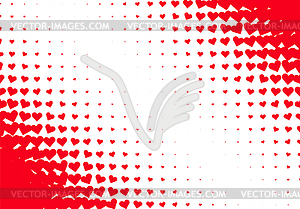 Valentine`s Day background with simple heart - vector image