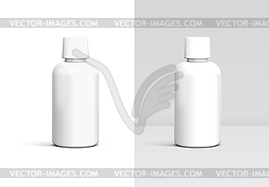 Plastic bottle mockup for cleaner, shampoo, - vector image