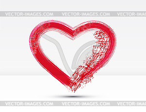 Brush drawing of heart for Valentine`s Day - vector clipart