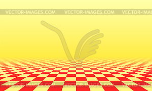 Abstract checkered floor in yellow sunny surreal - vector clip art