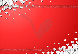 Paper hearts background for Valentine`s Day greetin - vector clipart