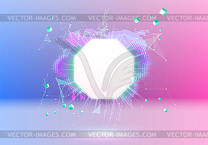Abstract pink and blue vaporwave styled background - vector image