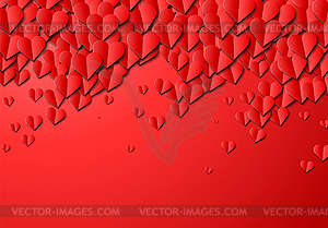 Paper hearts background for Valentine`s Day greetin - vector clip art