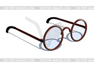 Stylish fashion round glasses with tinted glass wit - vector clipart