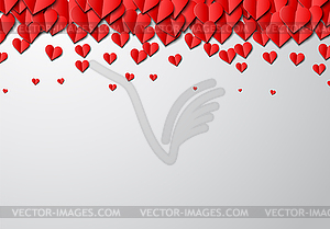 Paper hearts background for Valentine`s Day greetin - vector clip art