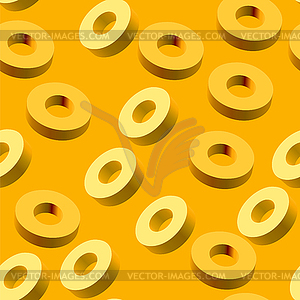 Seamless pattern with golden 3D shapes flying over - vector clipart