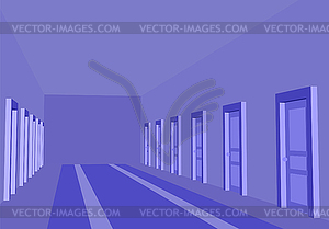Hotel, clinic or hostel hall with violet or very - vector clip art