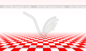 Abstract checkered floor in surreal interior. Room - vector image