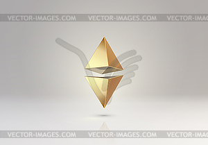 3D element or simple golden shape - color vector clipart