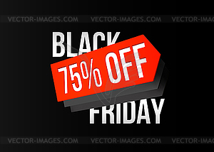 Black Friday discount poster with sale price tag - vector image