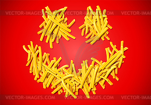 Fried potato, chips, crisps or french fries laying - vector clipart