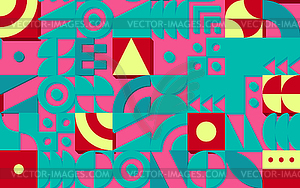 Geometric pattern with retro styled shapes and - vector clip art