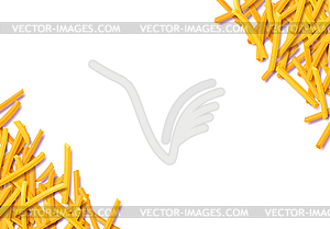 Fried potato, chips, crisps or french fries laying - vector clipart