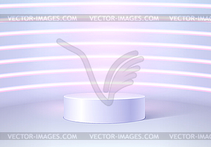 White pedestal or podium with shadow in empty - vector clipart