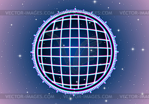 Неоновый фон интерфейса с круглым датчиком - клипарт в векторе / векторное изображение